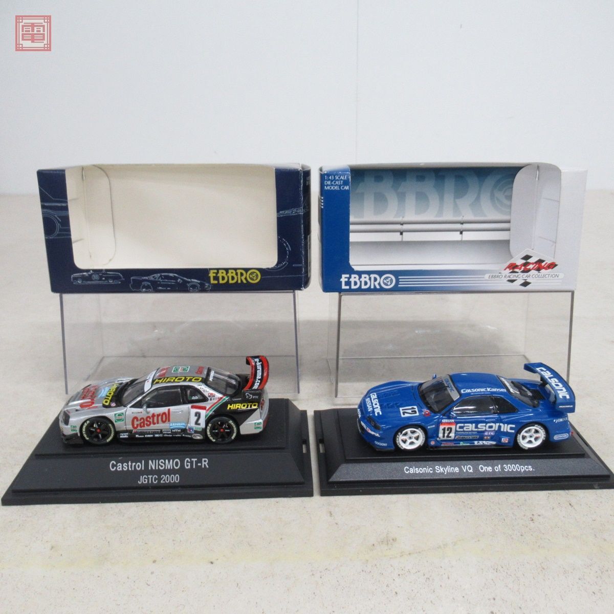 エブロ 1/43 GTR JGTC 2000 カストロール #2/JGTC 2002 カルソニック スカイライン R-32 VQ #12 まとめて2台セット EBBRO【10の画像1