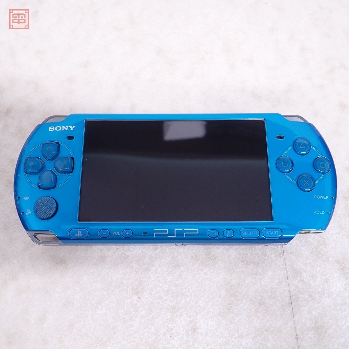 動作品 シリアル一致 PSP プレイステーション ポータブル 本体 バイブラントブルー PSP-3000 ソニー SONY 箱説4GBメモリ付 難あり【10