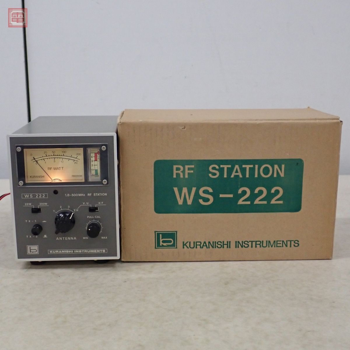 美品 クラニシ WS-222 RFステーション SWR計 通過型電力計 1.8〜500MHz 20W/200W 元箱付 KURANISHI【20の画像1