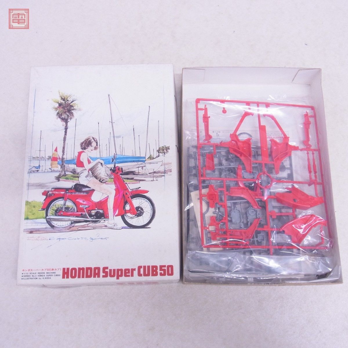  не собран Bandai 1/12 Honda Super Cub 50 красный Cub BANDAI HONDA Super CUB[20