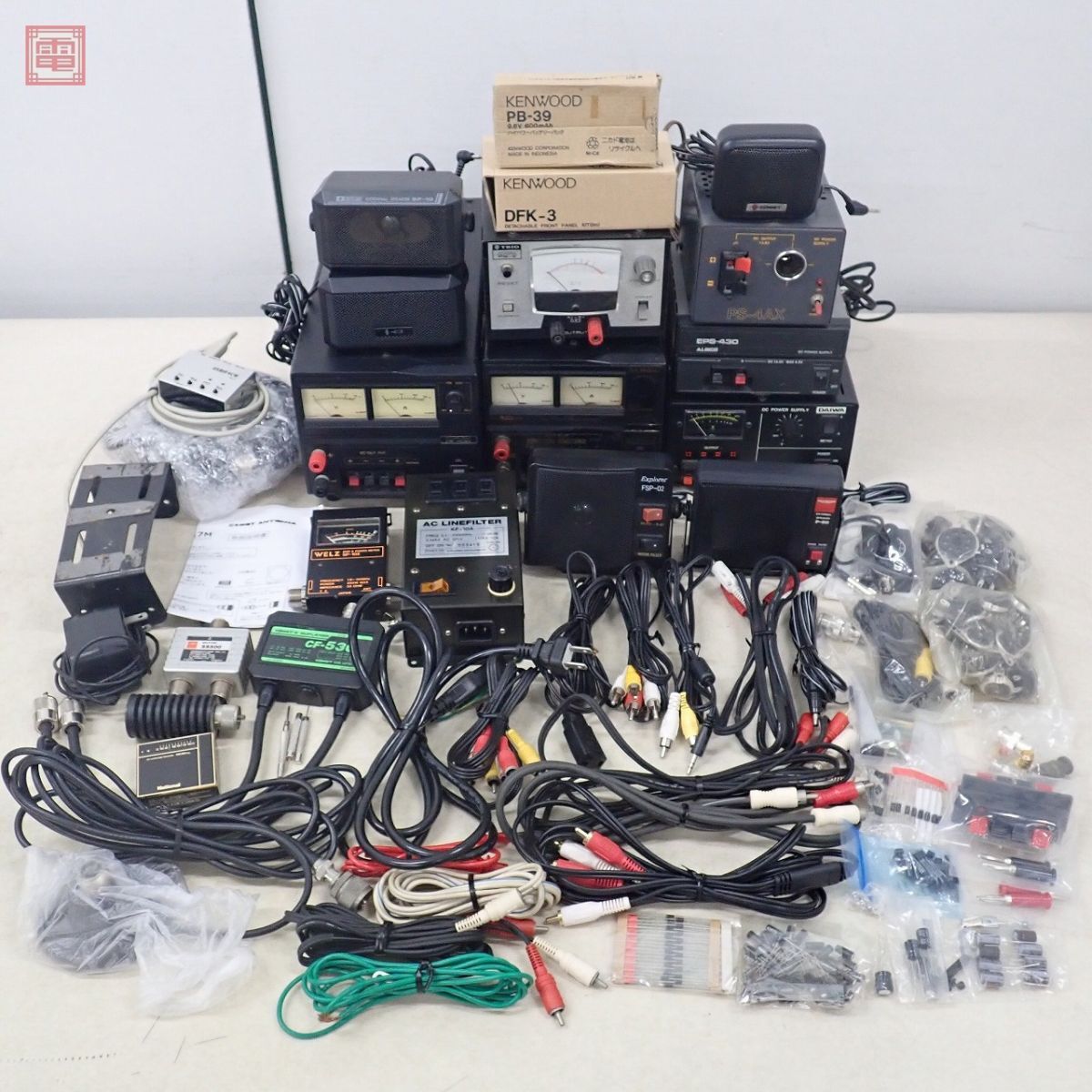  Alinco /ICOM/KENWOOD/DAIWA/COMET etc. transceiver peripherals together large amount set Junk EPS-430/PB-39/SP-10/DM-130MV etc. [BA