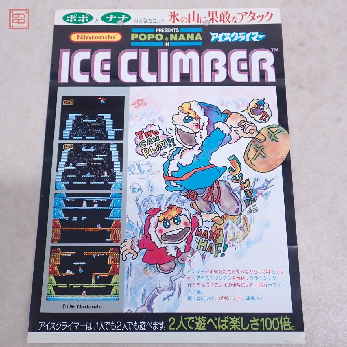 チラシ 任天堂/Nintendo アイスクライマー ICE CLIMBER エキサイトバイク EXCITEBIKE VSシステム 両面 フライヤー A4サイズ【PP_画像1