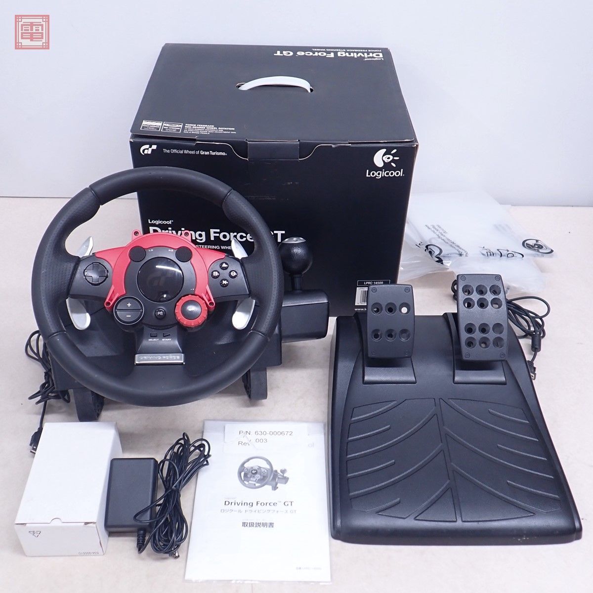 動作保証品 PS3/PS2 プレステ3/プレステ2 Logicool ドライビングフォース GT LPRC-14500 ロジクール Driving Force GT 箱説付 難あり【40の画像1