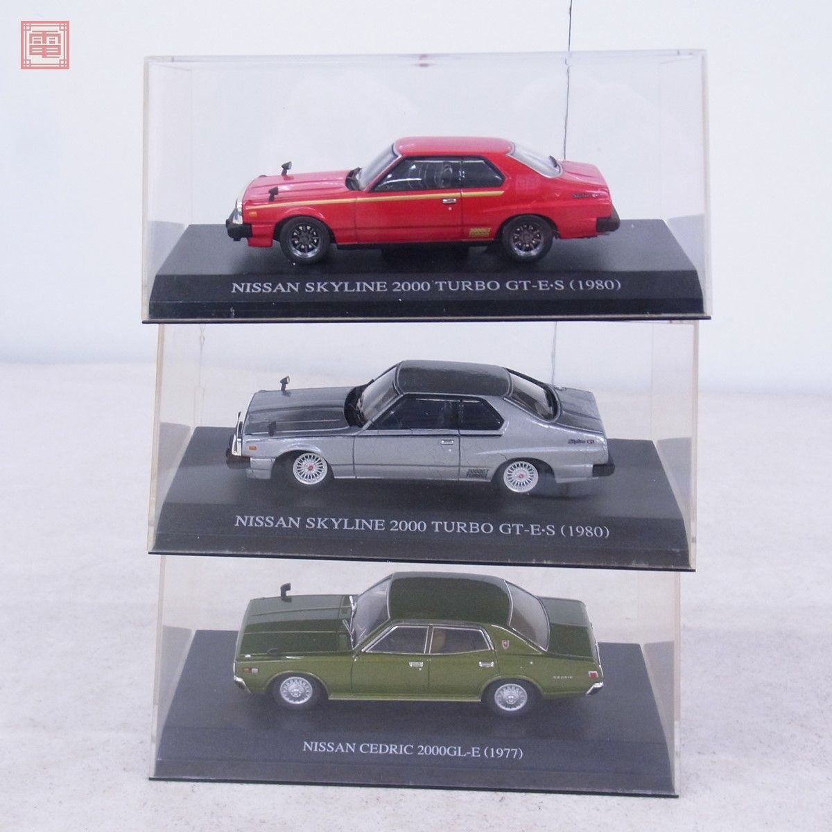 DISM 1/43 日産 スカイライン 2000 ターボ GT-E・S/日産 セドリック 2000GL-E 計3台セット アオシマ 現状品【10_画像3