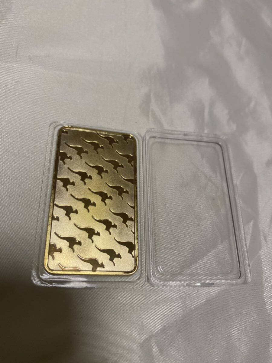 大型金貨 / THE PERTH MINT Australia99.99% PURE GOLD 1OUNCE インゴット ゴールドバー 31.4g 24kgp Gold Plated ケース付の画像3