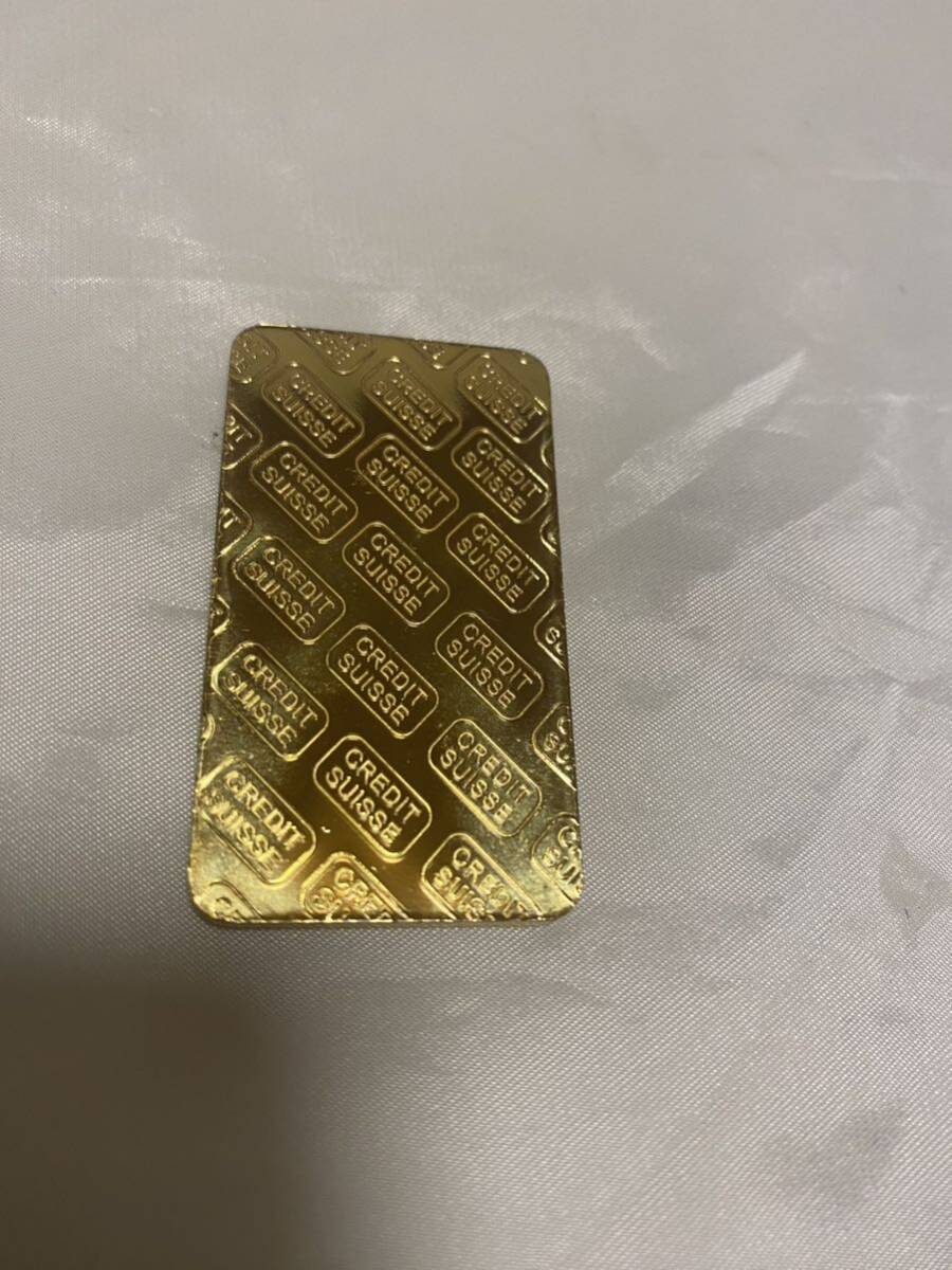 金貨長方形 スイスCREDITSUISSE /インゴット記念金貨コイン・GOLD 31.7gシリアルナンバー入り24kgp Gold Plated 専用ケース付きの画像3