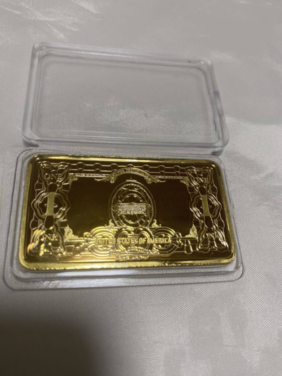 金貨バー長方形United States of America記念金貨コイン・インゴットGOLD 31.3g 24kgp Gold Plated ケース付きの画像3