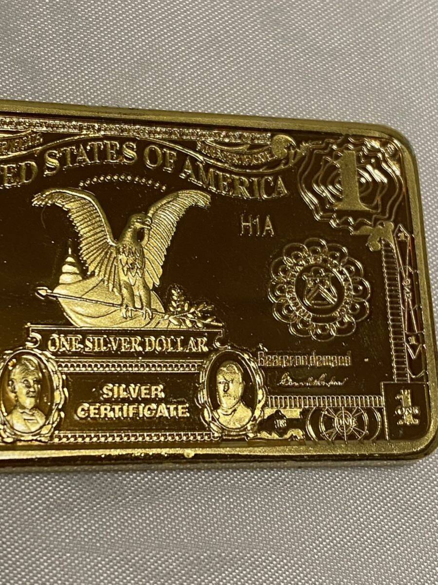 金貨バー長方形United States of America記念金貨コイン・インゴットGOLD 31.3g 24kgp Gold Plated ケース付きの画像6