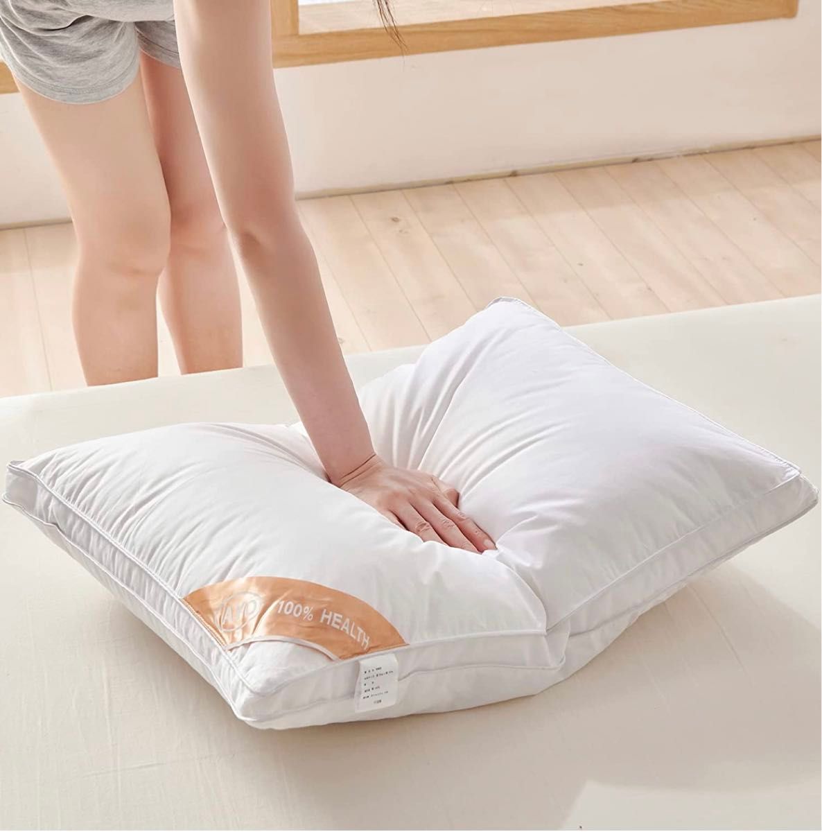 2個セット 枕 まくら ホテル仕様 高反発枕 横向き対応 丸洗い可能 立体構造 ホワイト(長さ63cm*幅43cm高さ20cm) 