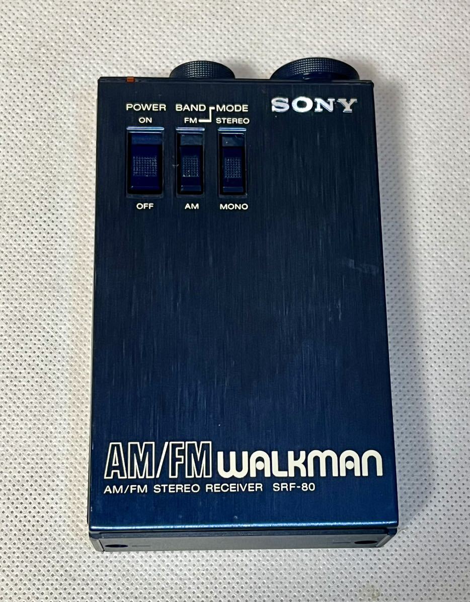 SONY portable radio Vintage WALKMAN SRF-80 moveable goods AM defect junk treatment super-discount one jpy start 