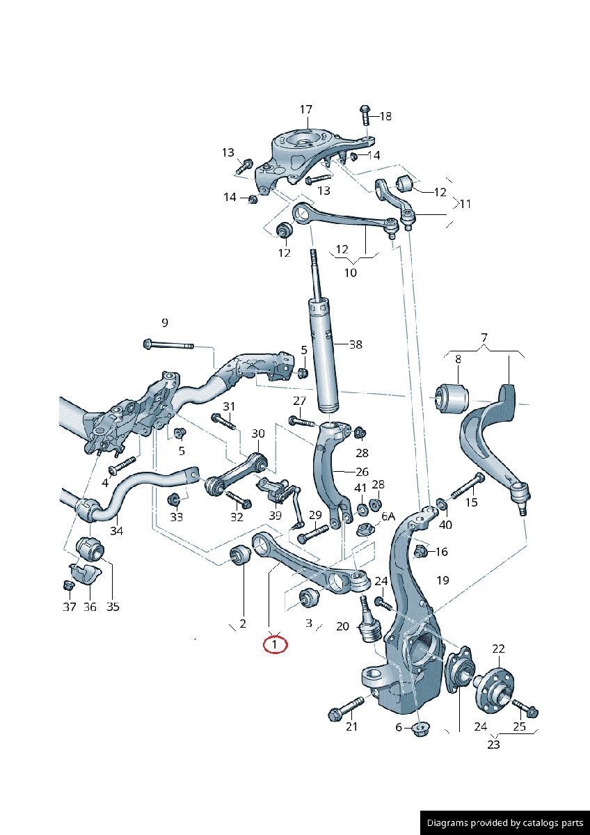 [Febi bilstein] передний lower arm левый ( передний сторона ) [AUDI, Audi,A5 / 8K0407151D,8K0407151C,36049]