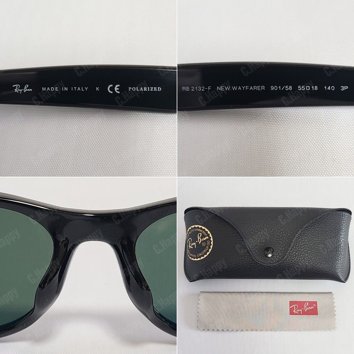 【美品】Ray-Ban レイバン サングラス 偏光レンズ 黒 人気モデル 正規品