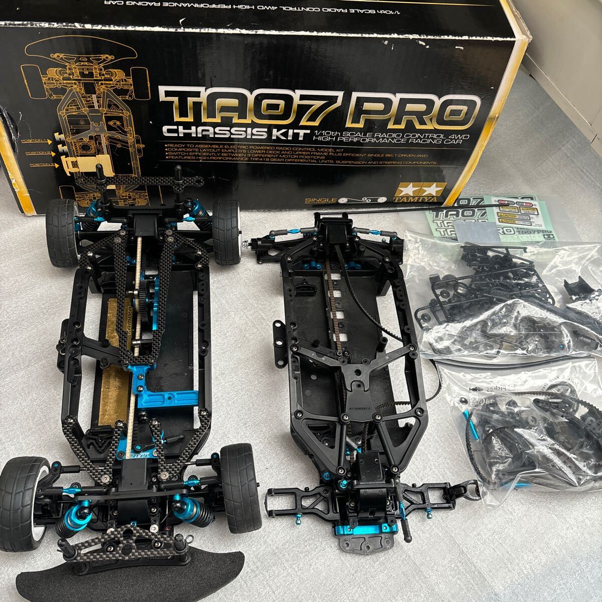 タミヤ RC シャーシ ラジコン TA07PRO 1/10 ベース車 部品取り メカ無し オプション多数 TAMIYA カーボン 58636の画像1