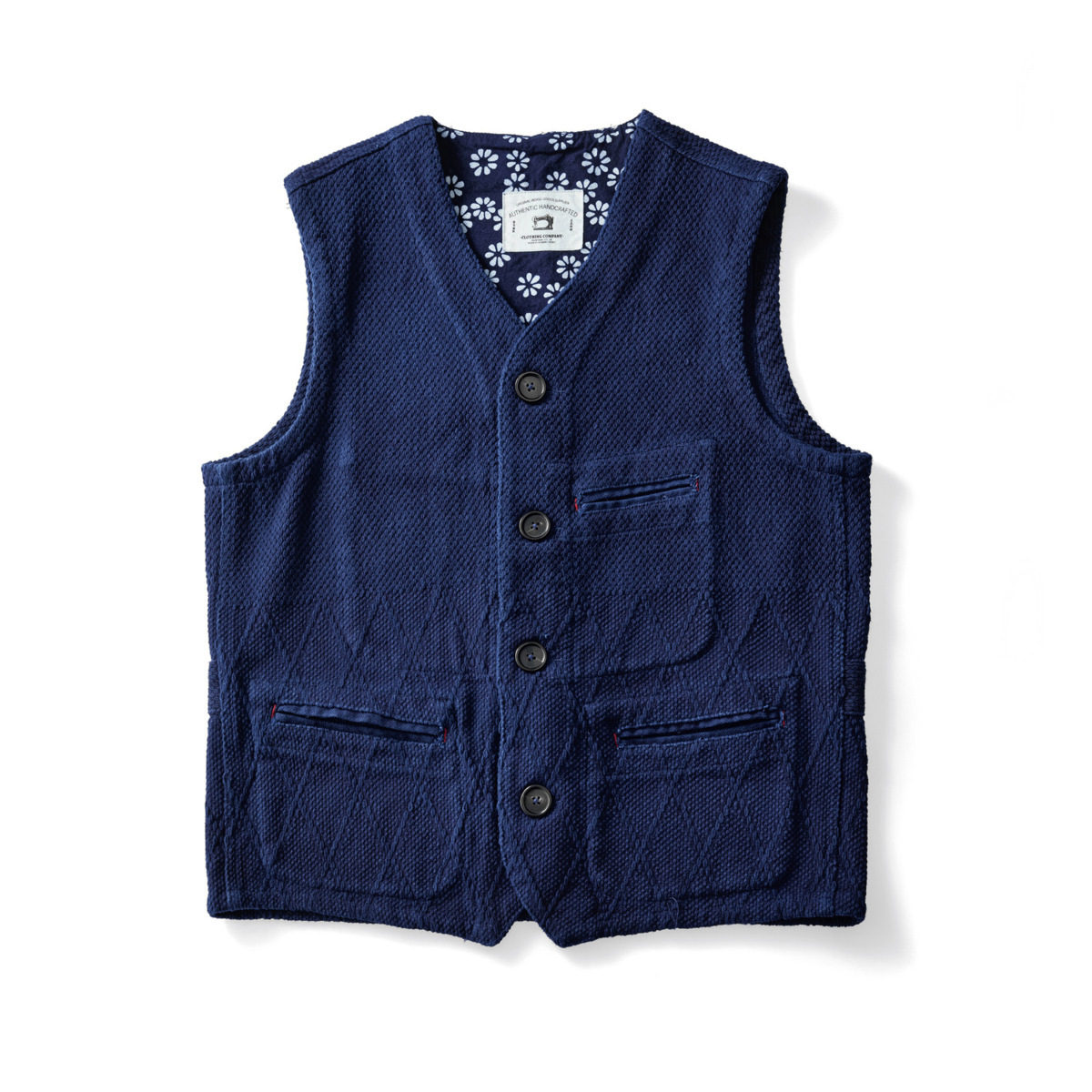 40代 50代藍染め 天然藍 日本藍 シャツ ベスト ワークベストワークベスト インディゴ 長袖 ワークウェア 紺色 マルチポケット XL