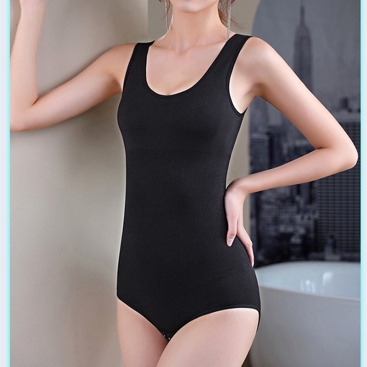 1 jpy start body suit soft inner tank top type lady's black chi opening and closing correction underwear single goods XS~5XLkala- selection possible 
