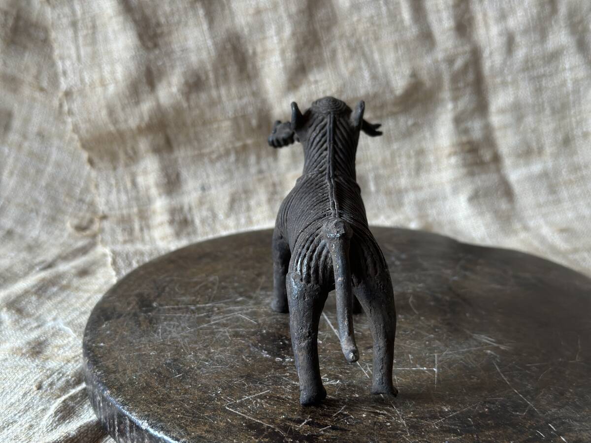 アンティーク　真鍮　古銅　銅製　オブジェ　獅子　動物　時代物　時代　骨董　インド　古美術　置物　民芸_画像5