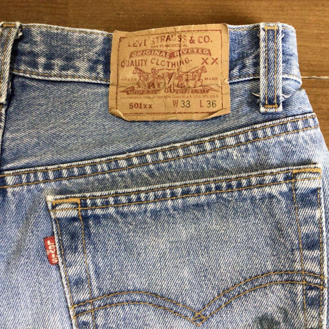 93年USA製リーバイス501xx 赤文字 W33 股下82cm ペイントデニム 93年USA製リーバイス501xx 赤文字 W33 股下82cm ペイントデニム