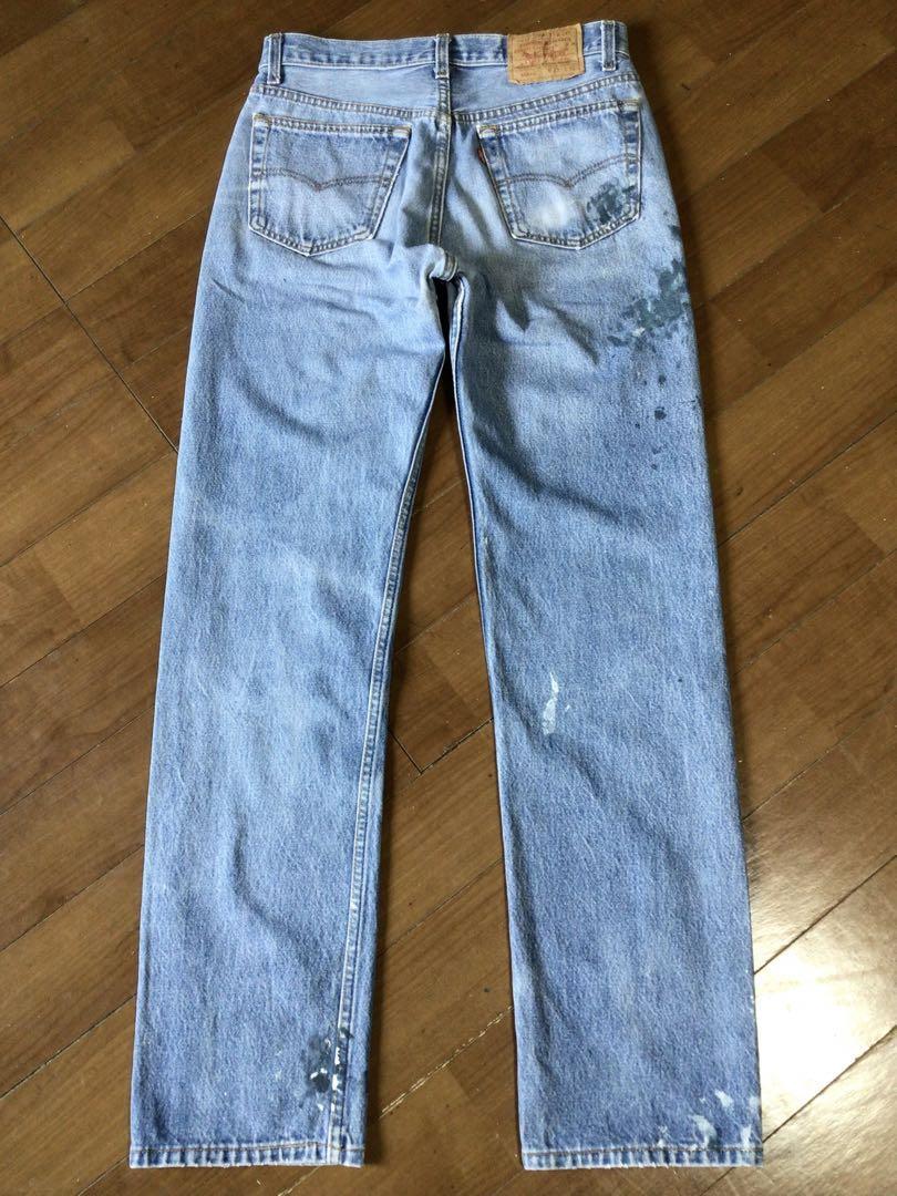 93年USA製リーバイス501xx 赤文字 W33 股下82cm ペイントデニム 93年USA製リーバイス501xx 赤文字 W33 股下82cm ペイントデニム