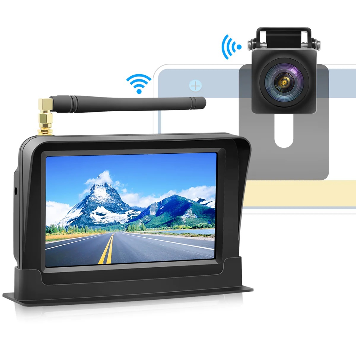 PORMIDO CAM116 ワイヤレス バックカメラ モニターセット 5インチ大画面LCDモニター AHD最新伝送技術 CMOSセンサー採用 ワイヤレスセットの画像1