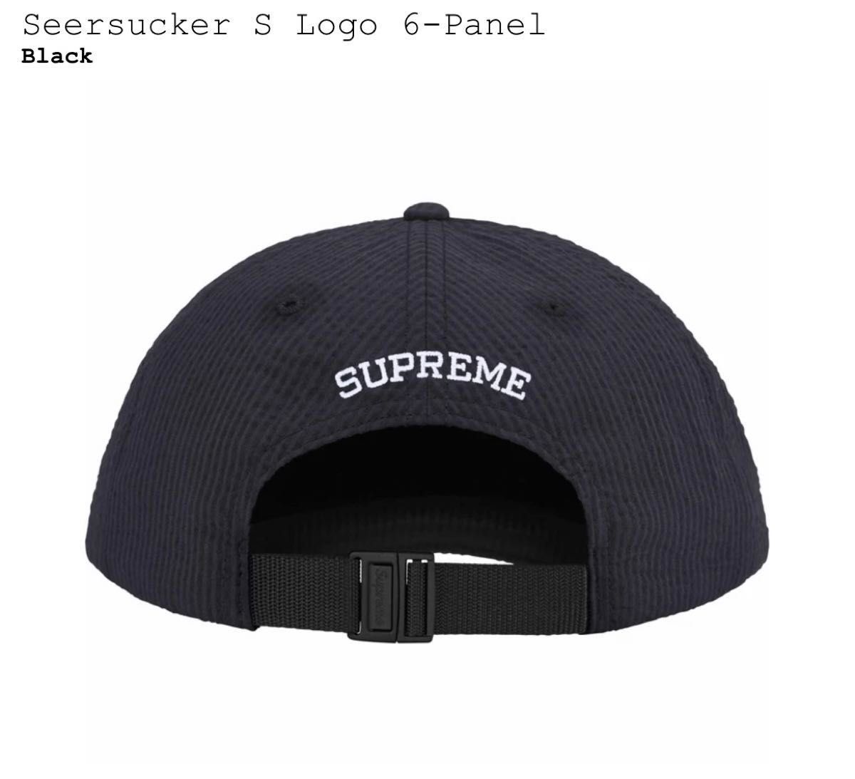 supreme Seersucker S Logo 6-Panel Black