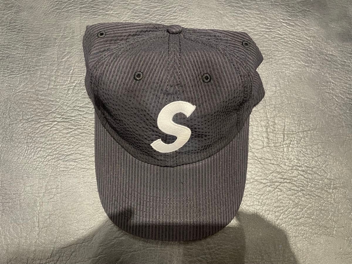 supreme Seersucker S Logo 6-Panel Black