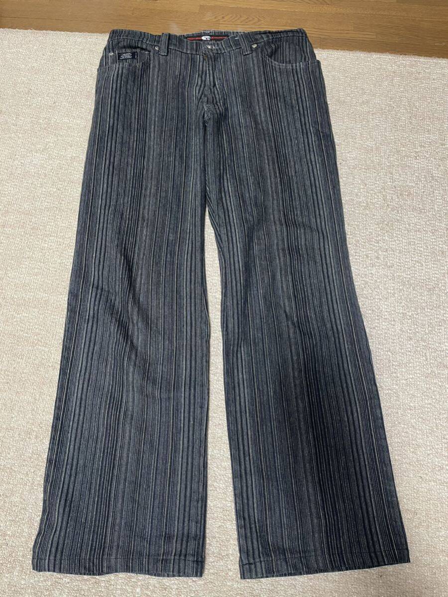 point zero jeans ストライプ 柄デニム 古着の画像1