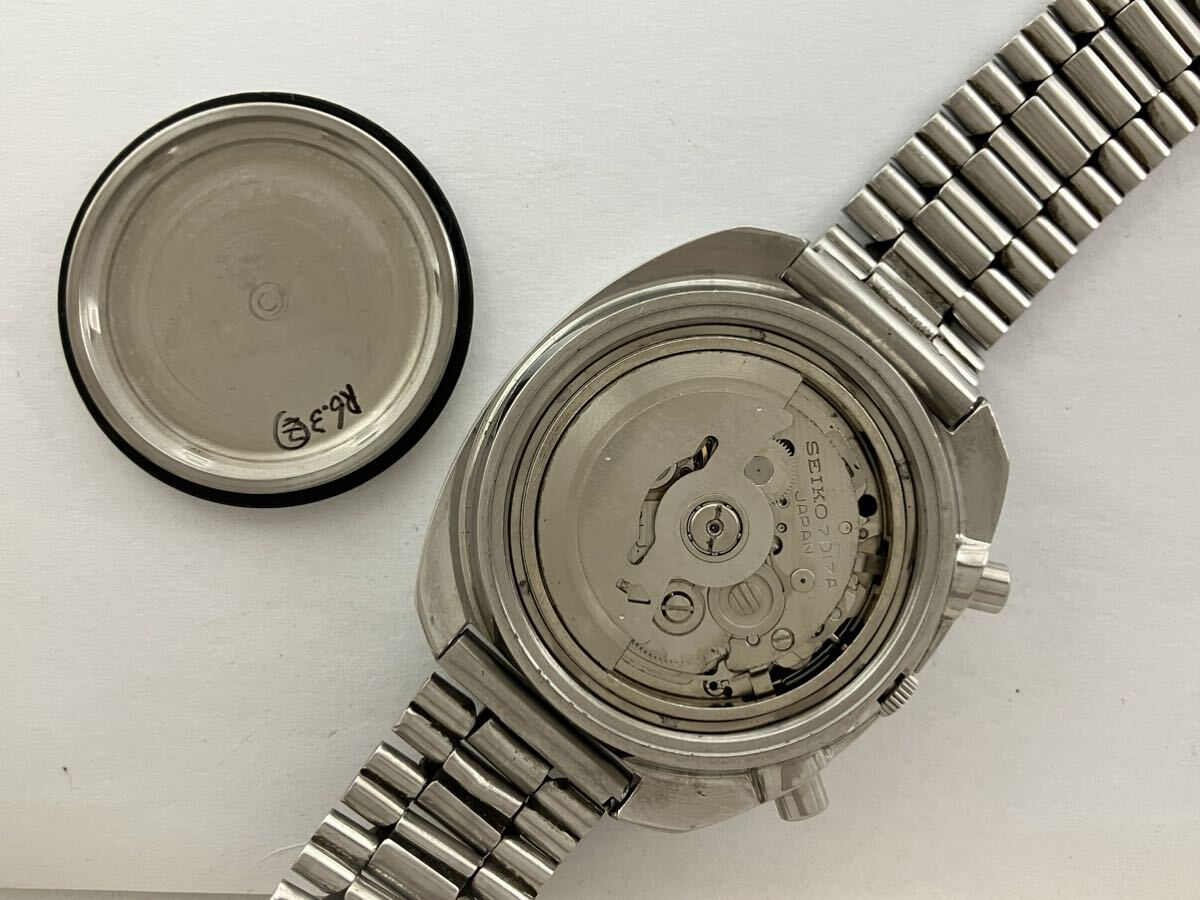 セイコーseiko5スポーツ自動巻きスピードタイマー腕時計メンズ機械式ファイブ7017-8000稼動品speed timer1971年製造1円〜の画像5