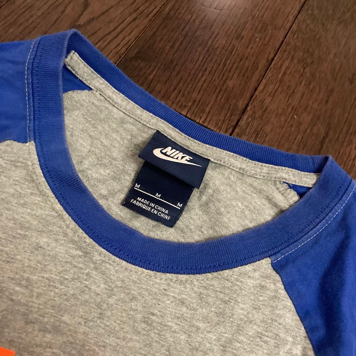 Nikeナイキラグランロン7部Tシャツ長袖ビッグロゴアーチリンガースポーツミックス