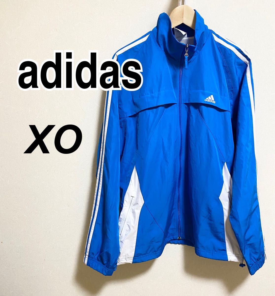 adidas／ナイロンジャケット／サイズXO／ブルー／アディダス