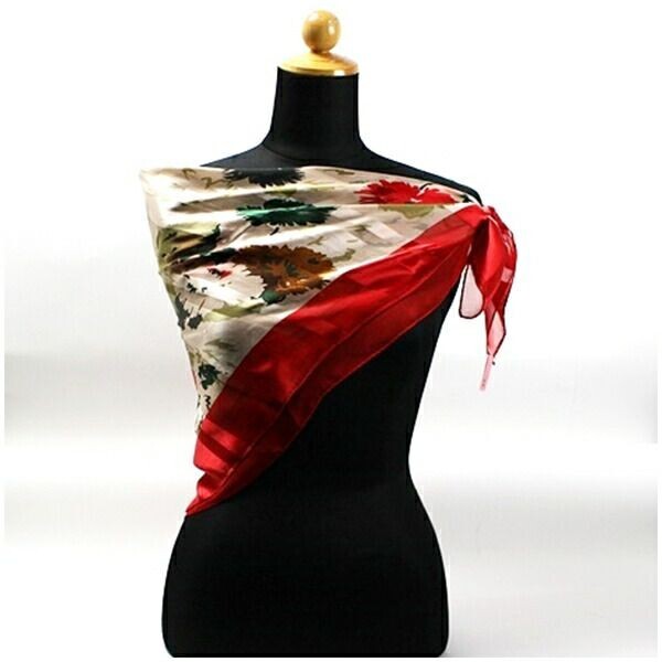 54238ji van si. scarf red × multicolor used AB rank GIVENCHY l lady's woman 