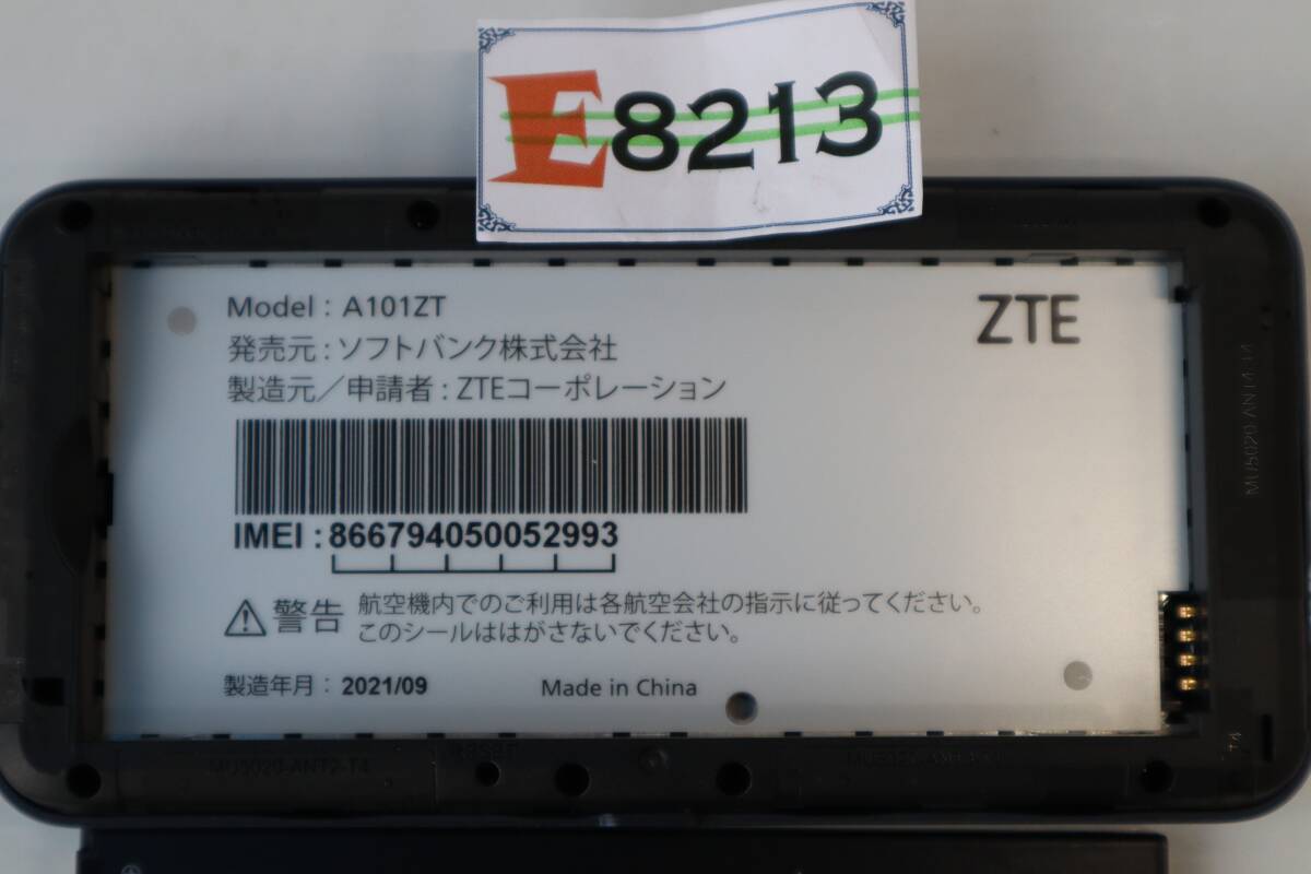 E8213 L ソフトバンク Softbank ZTEコーポレーション Pocket WiFi 5G A101ZT 本体のみ _画像6