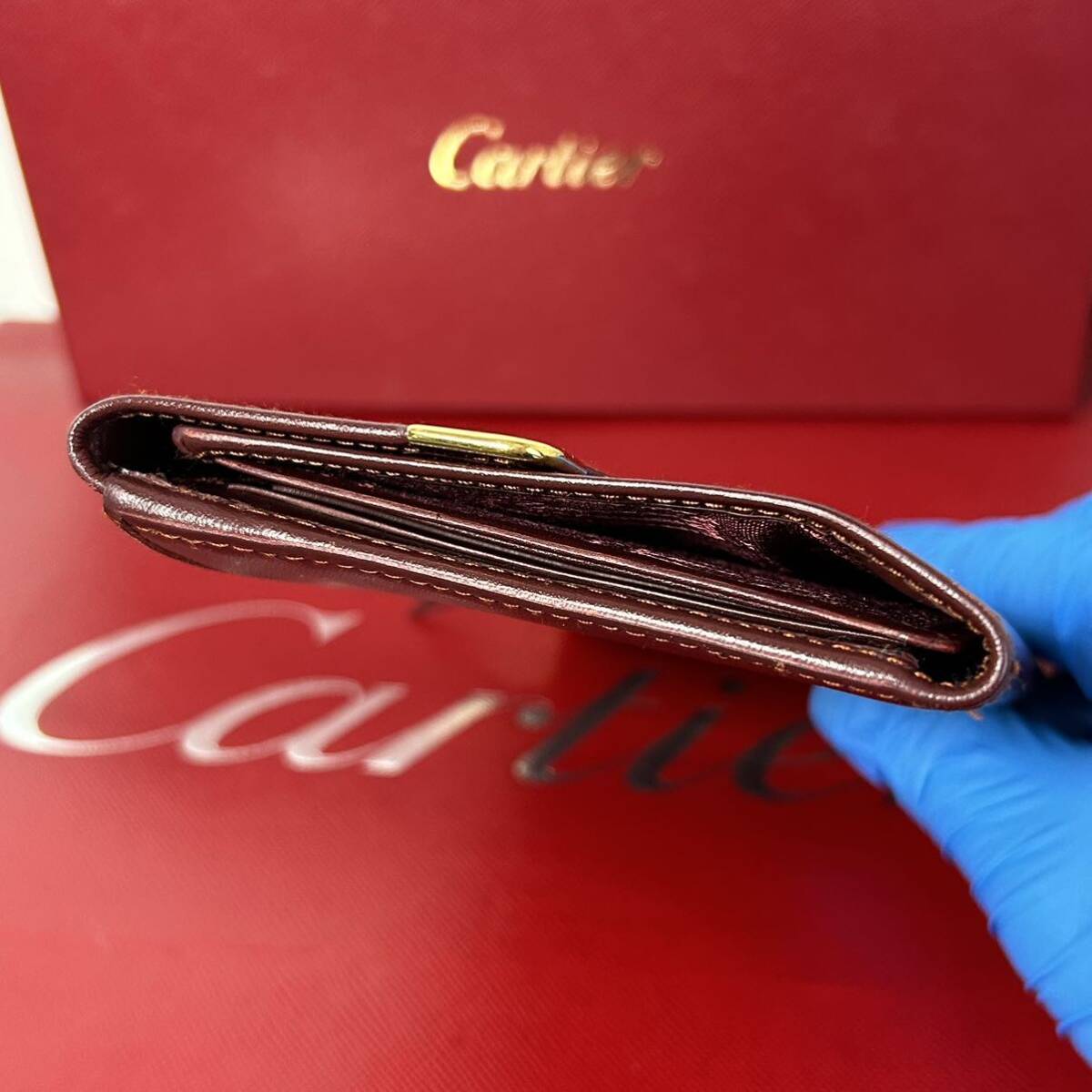 ☆1円〜☆カルティエ マストライン長財布 Cartier 未使用品 鑑定済み ボルドー