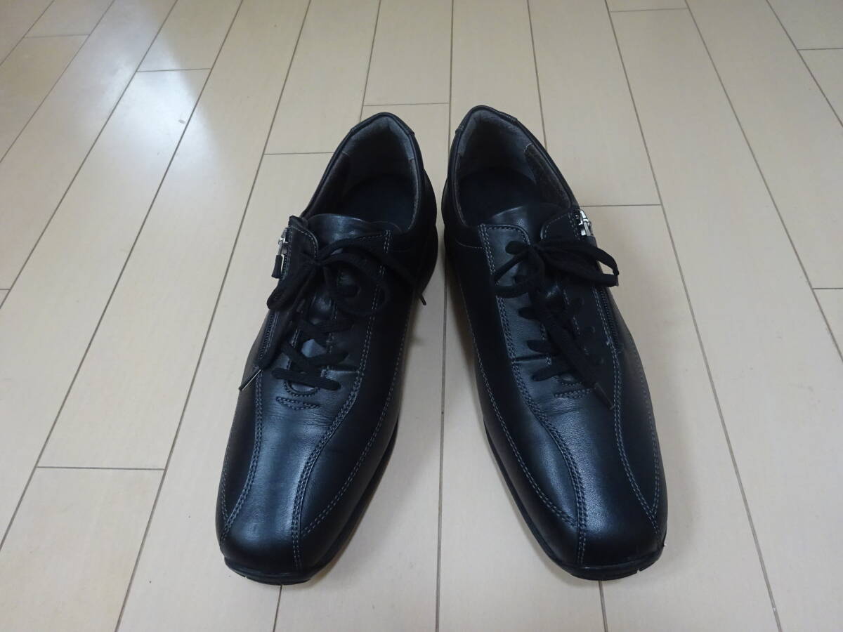  knee to bottom power Asahi medical walk ASAHI Medical Walk* side Zip original leather walking shoes super-beauty goods 23cmEEE made in Japan black 