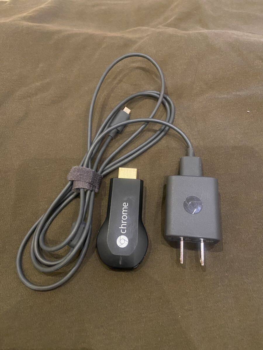 【中古】Google Chromecast グーグル クロームキャスト・コード電源付き　HDMI USBケーブル _画像1
