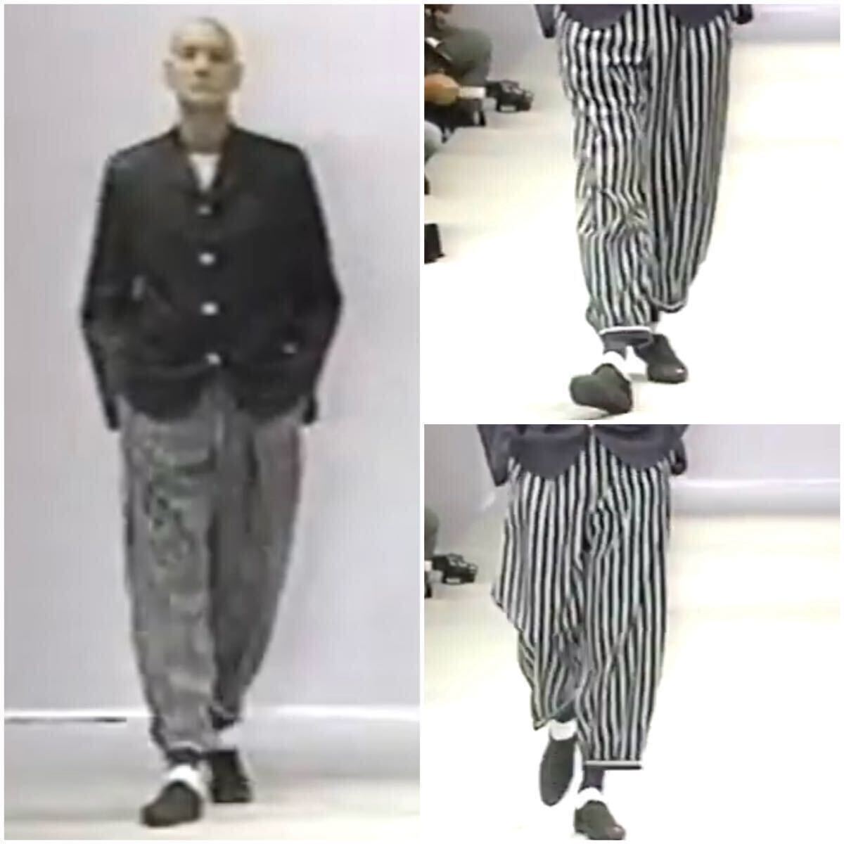 1990SS COMME des GARCONS HOMME PLUS レーヨン デニム ストライプ ニッカポッカ パンツ アーカイブ コムデギャルソン オム プリュス 寅壱_画像3