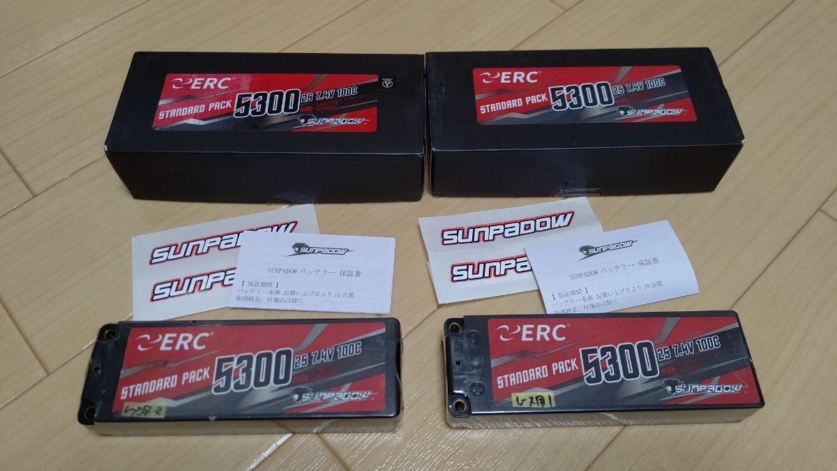 SUNPADOW ERC 5300lipo аккумулятор 2 шт. комплект 5300mAh/2S/7.4V/100C touring Buggy дрифт и т.п. солнечный padou Tamiya Yocomo Mugen и т.п. 