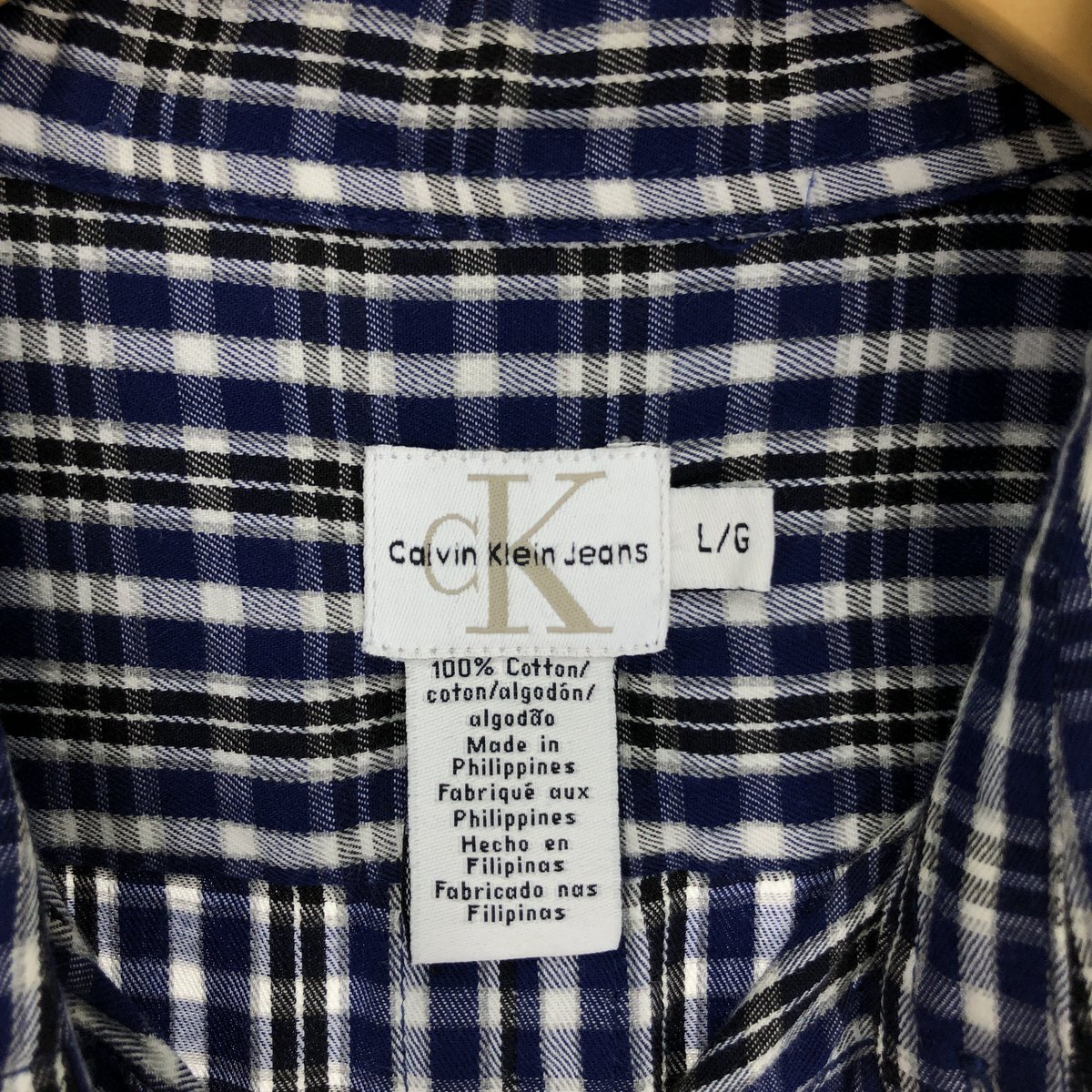 古着 90年代 カルバンクライン Calvin klein 半袖 コットン チェックシャツ メンズL ヴィンテージ /eaa435447_画像3