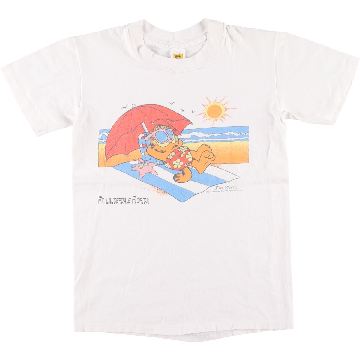 古着 70年代 VELVA SHEEN GARFIELD ガーフィールド キャラクタープリントTシャツ メンズS ヴィンテージ /eaa431522_画像1