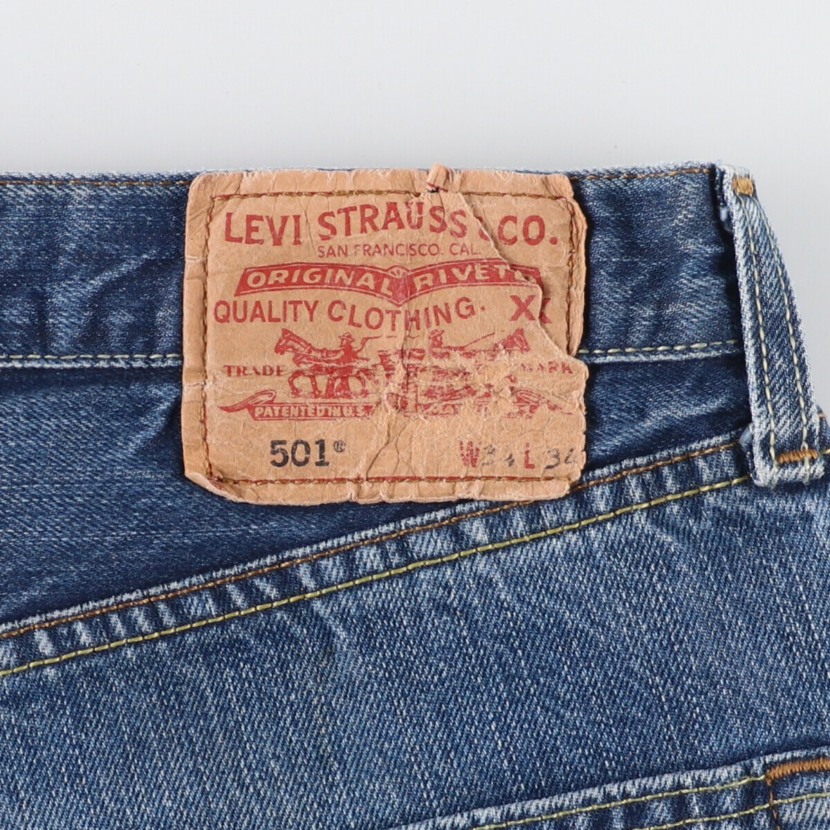 古着 リーバイス Levi's 501 ユーロモデル ストレートデニムパンツ メンズw33 /eaa435767_画像3