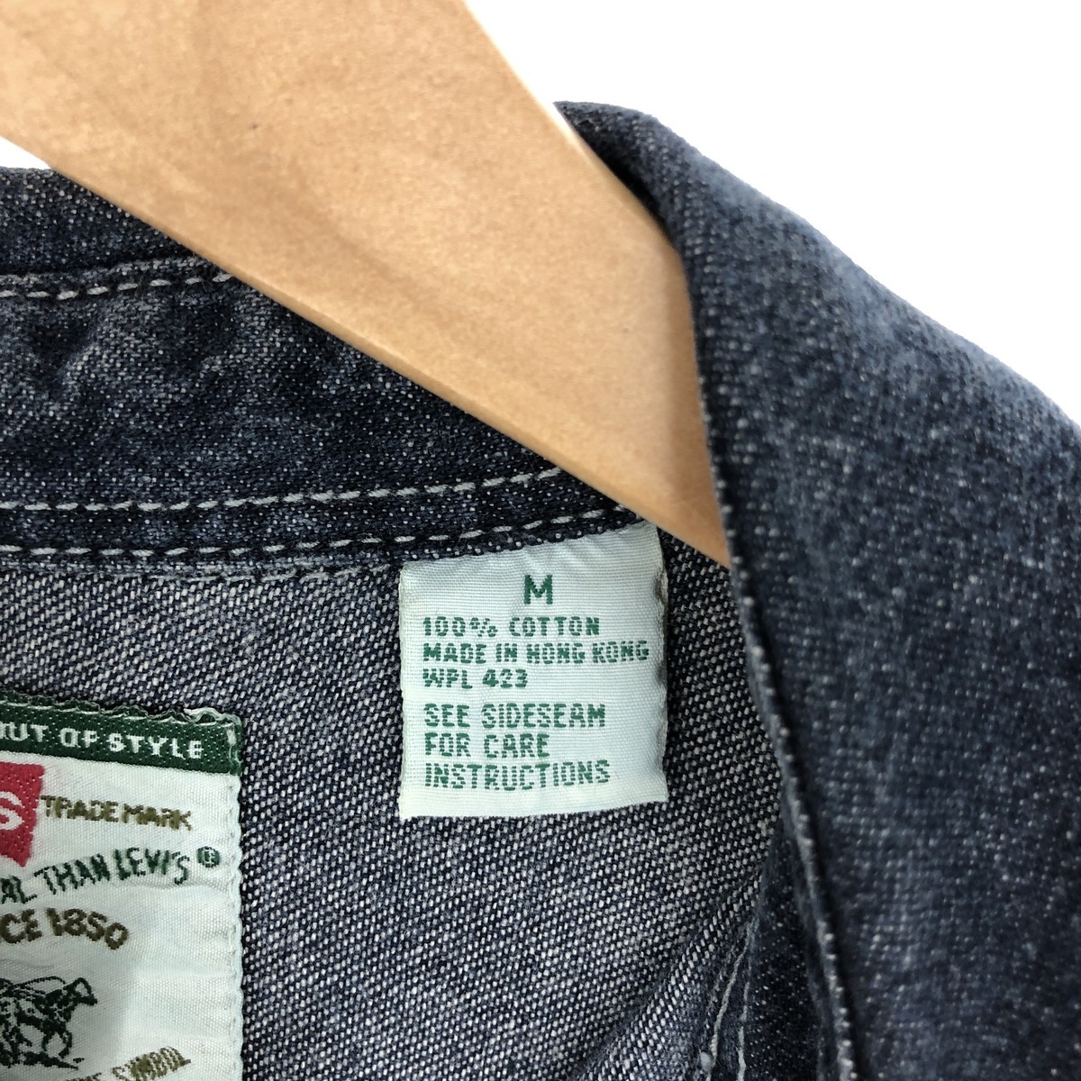 古着 90年代 リーバイス Levi's 長袖 デニムシャツ メンズM ヴィンテージ /eaa409790_画像4