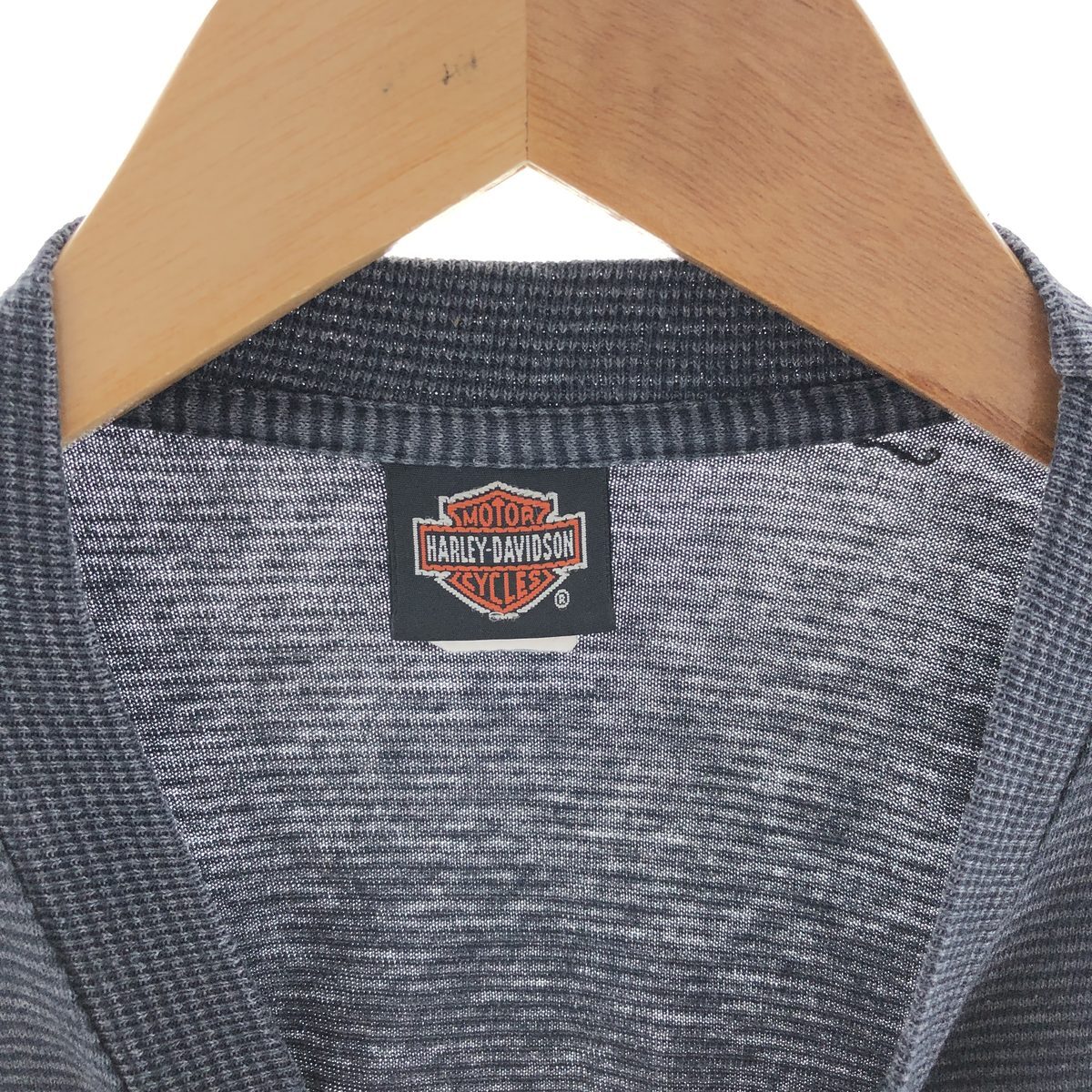 古着 90年代 ハーレーダビッドソン Harley-Davidson ボーダー柄 モーターサイクル バイクTシャツ USA製 メンズXL ヴィンテージ /eaa390120_画像3