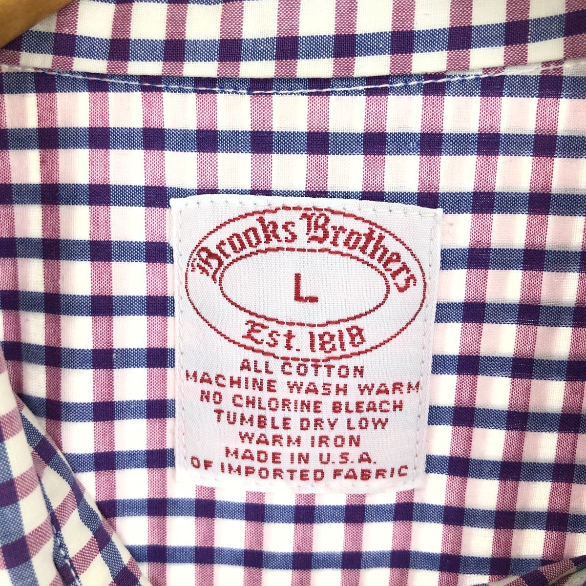 古着 60年代 ブルックスブラザーズ Brooks Brothers Est.1818 長袖 ボタンダウンチェックシャツ USA製 メンズL /eaa436600_画像3