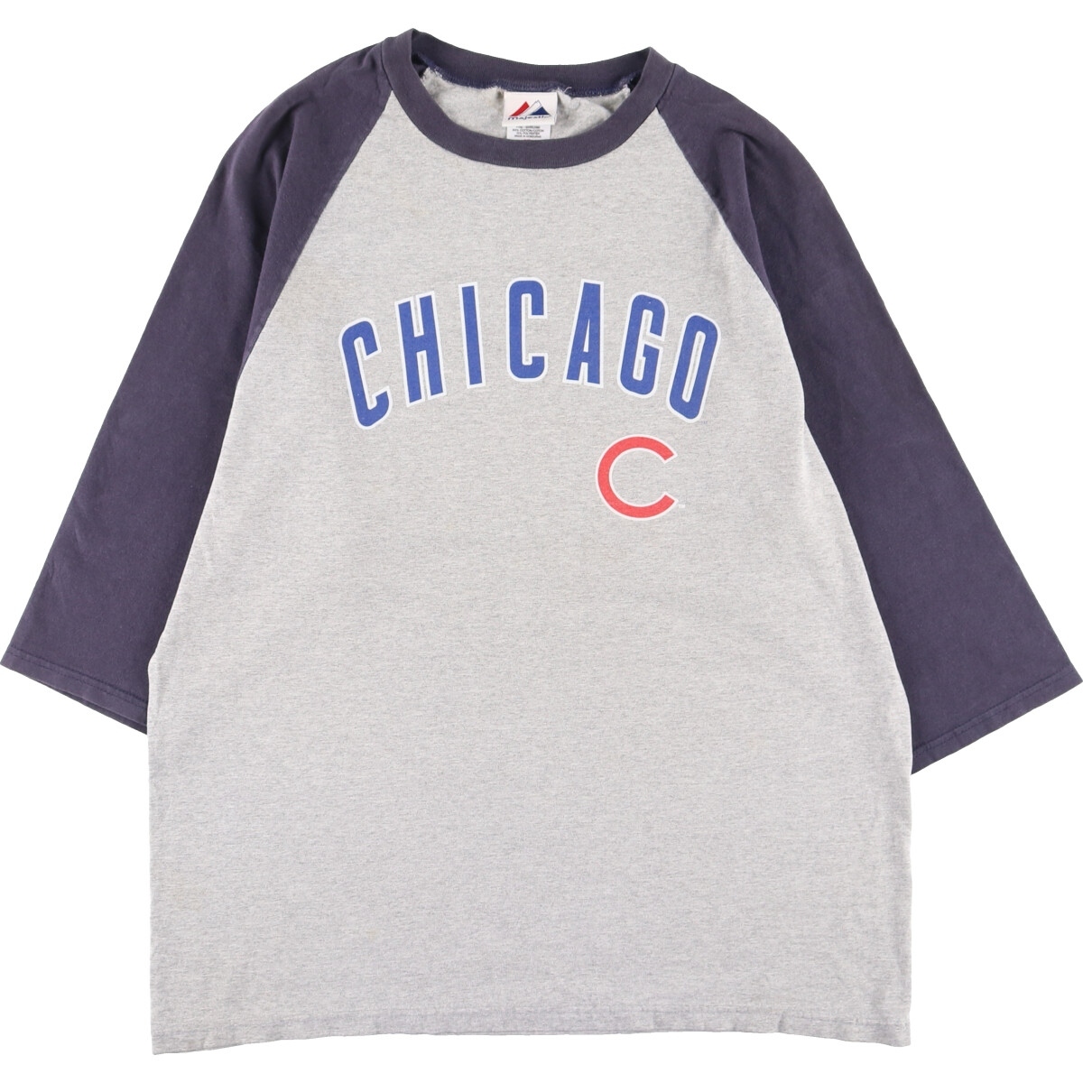 古着 MAJESTIC MLB CHICAGO CUBS シカゴカブス 七分袖 ラグランTシャツ メンズXL/eaa430552_画像1