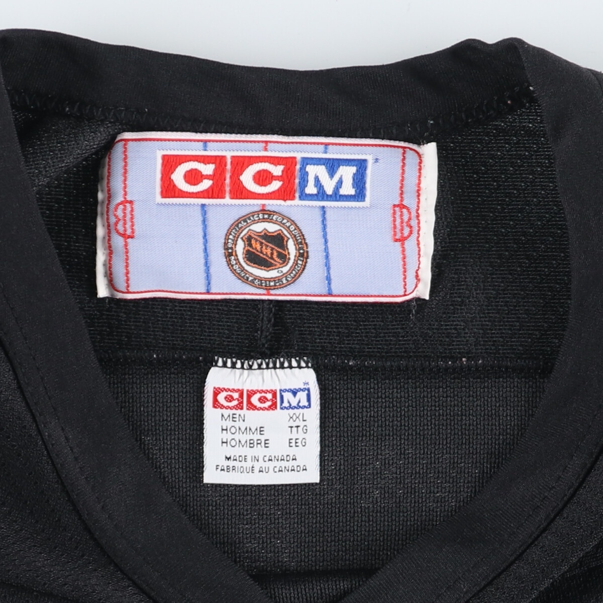 古着 90年代 CCM NHL ニューヨークレンジャーズ Vネック メッシュ ゲームシャツ ホッケーシャツ カナダ製 メンズXXL /eaa413591の画像3