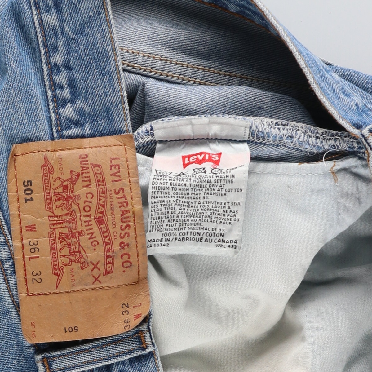 古着 90年代 リーバイス Levi's 501 ストレートデニムパンツ カナダ製 メンズw35 ヴィンテージ /eaa438042_画像4