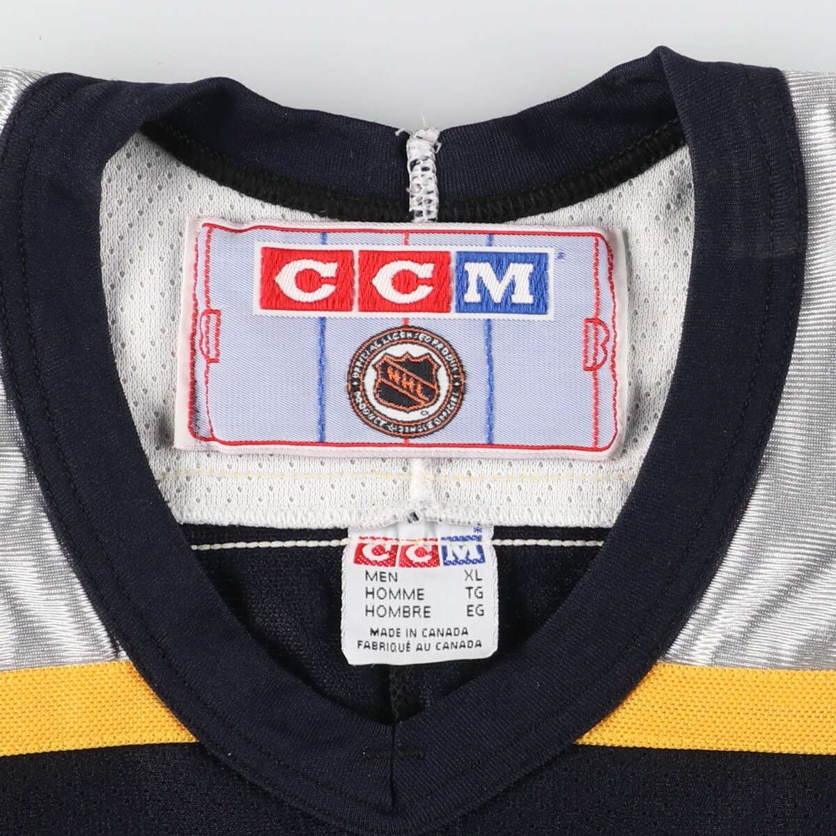 古着 CCM NHL ナッシュビルプレデターズ Vネック メッシュ ゲームシャツ ホッケーシャツ カナダ製 メンズXL /eaa413535_画像3