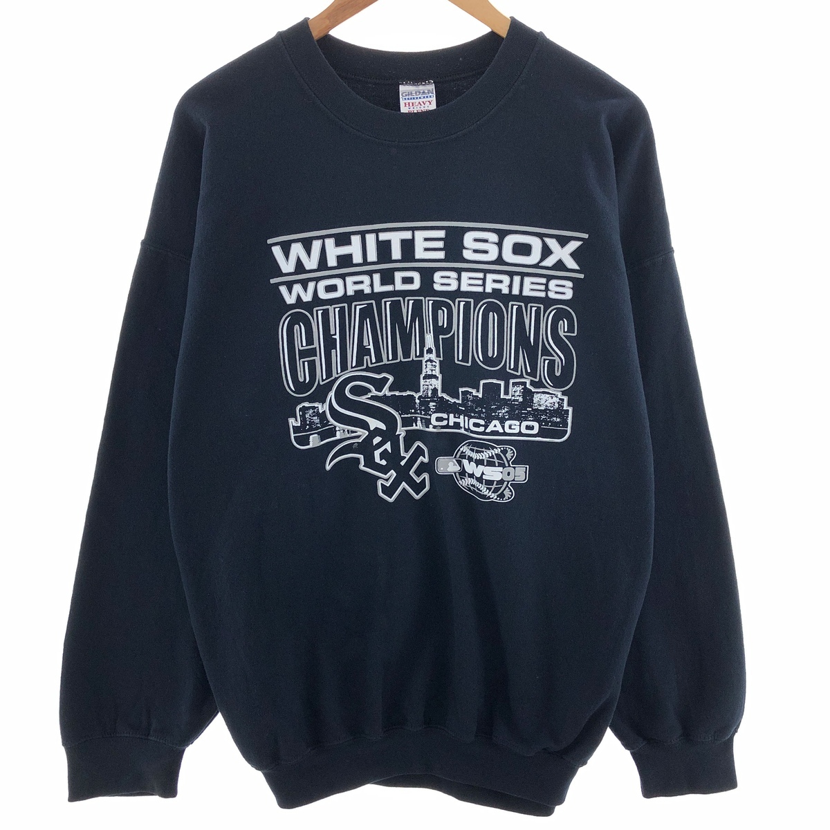 古着 ギルダン GILDAN MLB CHICAGO WHITE SOX シカゴホワイトソックス プリントスウェットシャツ トレーナー メンズXL /eaa391008_画像1