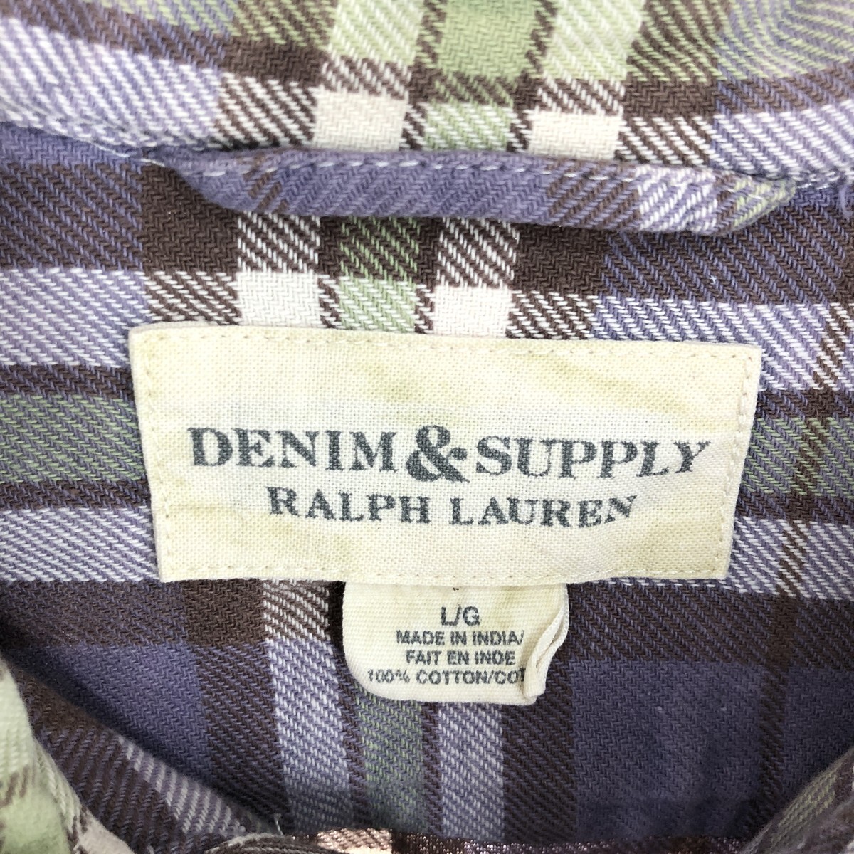 古着 ラルフローレン Ralph Lauren DENIM AND SUPPLY デニム アンド サプライ 長袖 ライトネルチェックシャツ メンズL /eaa440471_画像3