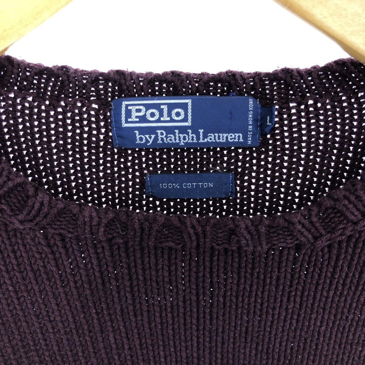 古着 ラルフローレン Ralph Lauren POLO by Ralph Lauren コットンニットセーター メンズL /eaa440303_画像3