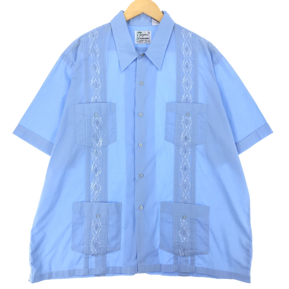 古着 70年代 Guayabera HABAND 半袖 メキシカンシャツ キューバシャツ メンズXXL ヴィンテージ /eaa441915_画像1